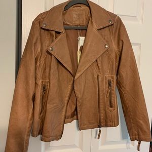 Max studio faux leather moto jacket, medium